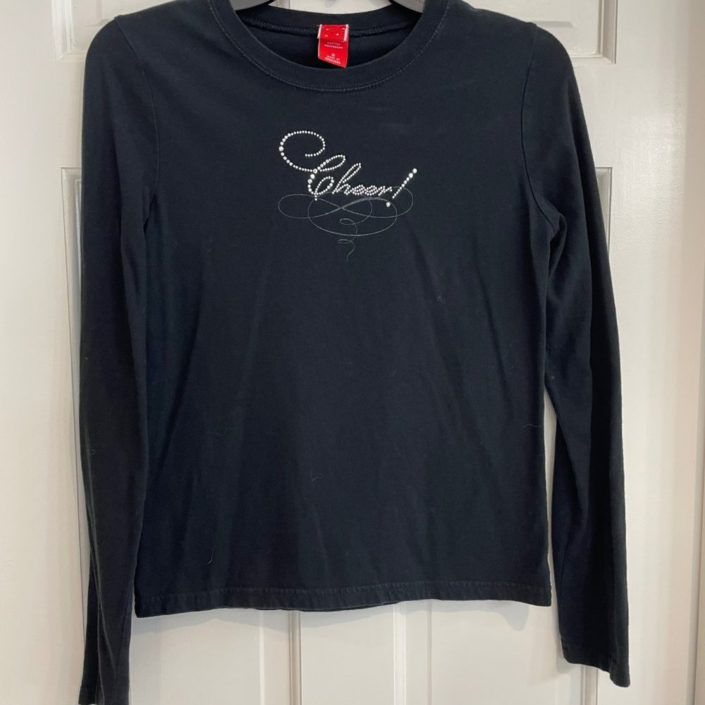 Cheer! Black Long Sleeve T-shirt Size S GUC
